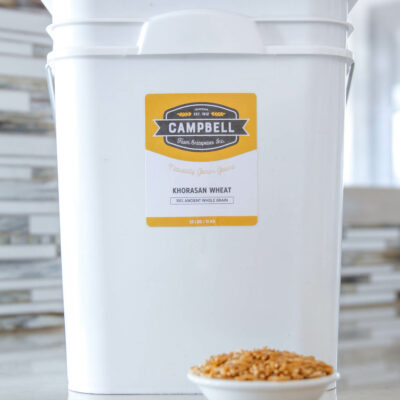 30 lb bucket Campbell Farm Grains khorasan wheat