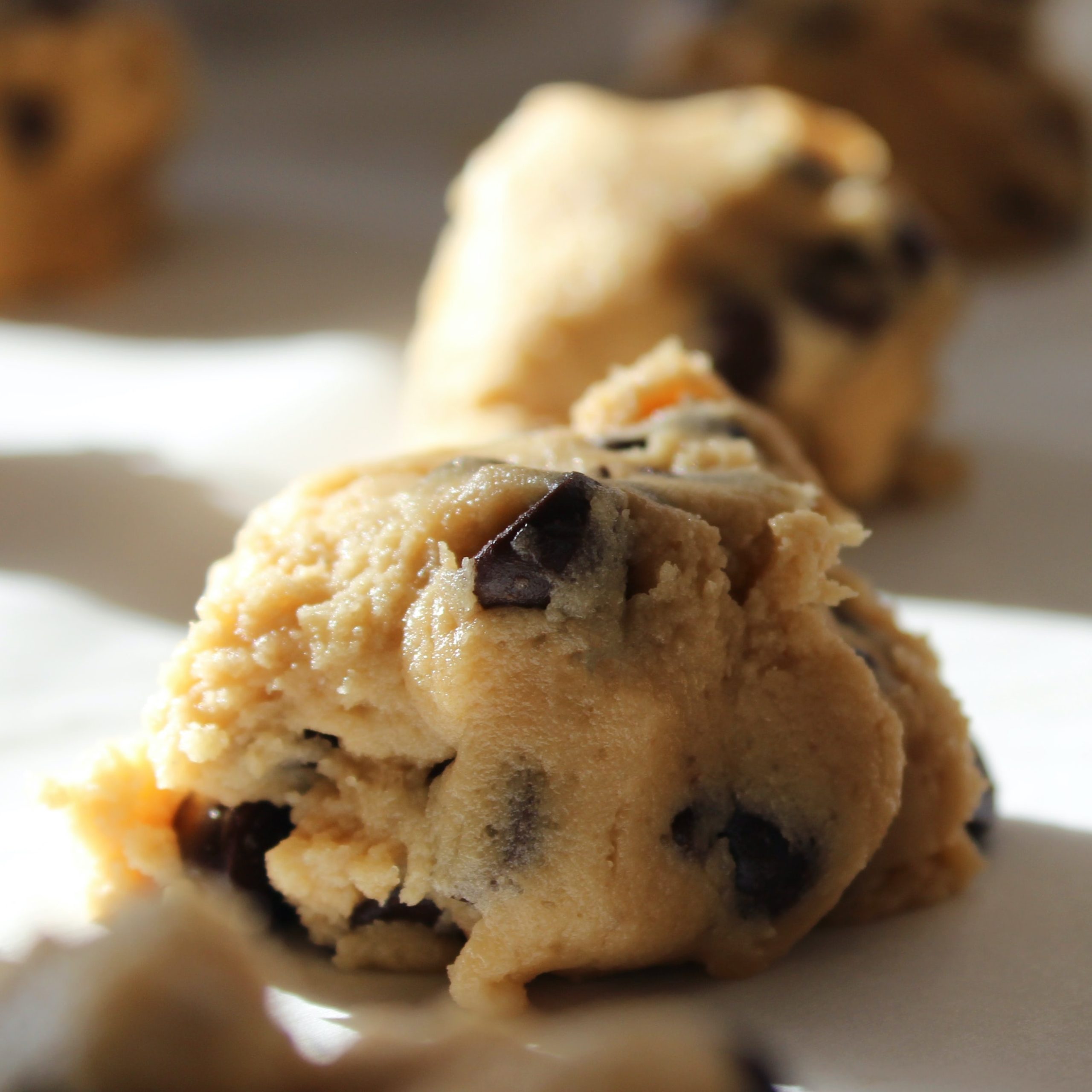 uncookied dough on a baking sheet for #1 khorasan wheat cookies